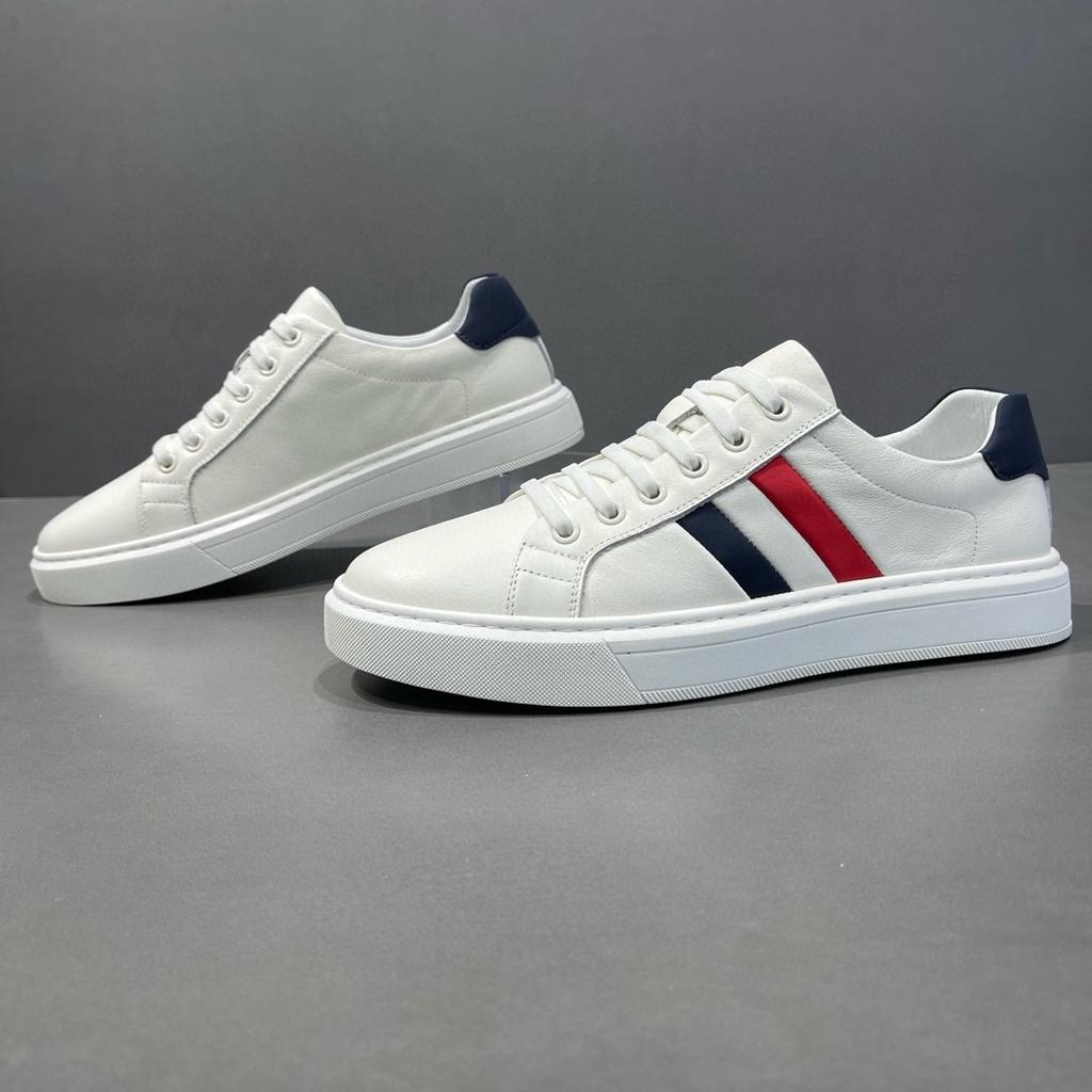 Men'S Leather White Shoes Spring Men'S Trendy Shoes Fashion Trend Boys Flat Shoes Versatile Casual Shoes