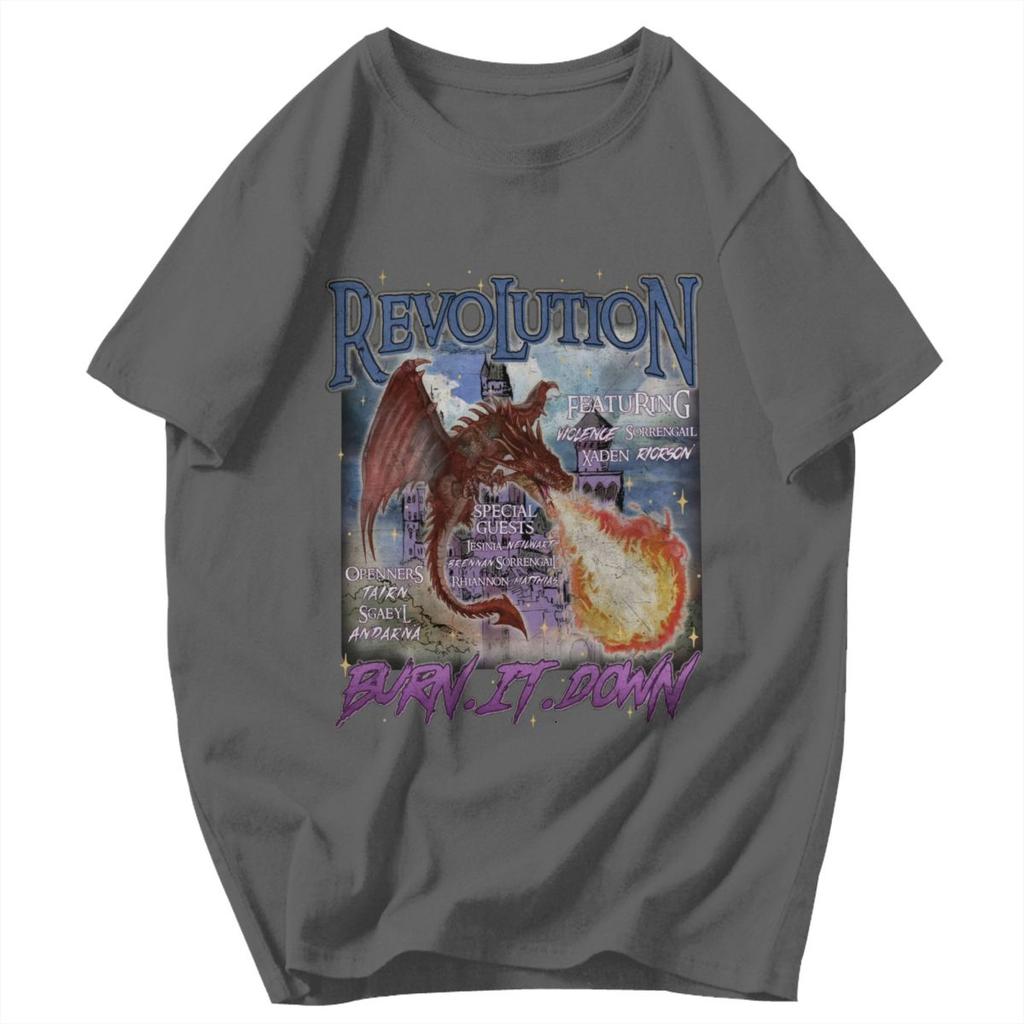 Men T Shirt Iron Flame Fourth Wing Vintage Idea Y2K Graphic Short Sleeve Unisex Clothes T Shirts