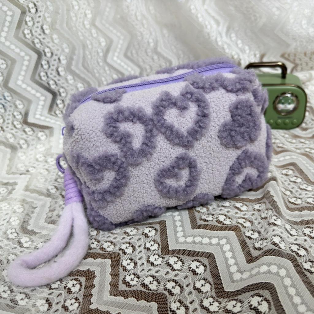 Jacquard Plush, Makeup Bag, Large Capacity, Storage Bag, Travel Storage Bag