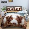 Cute Dog Bedding Set Microfiber 3D Pet Puppy Duvet Cover Animal Theme Quilt Cover Single Queen King For Child Boys Girls Bedroom