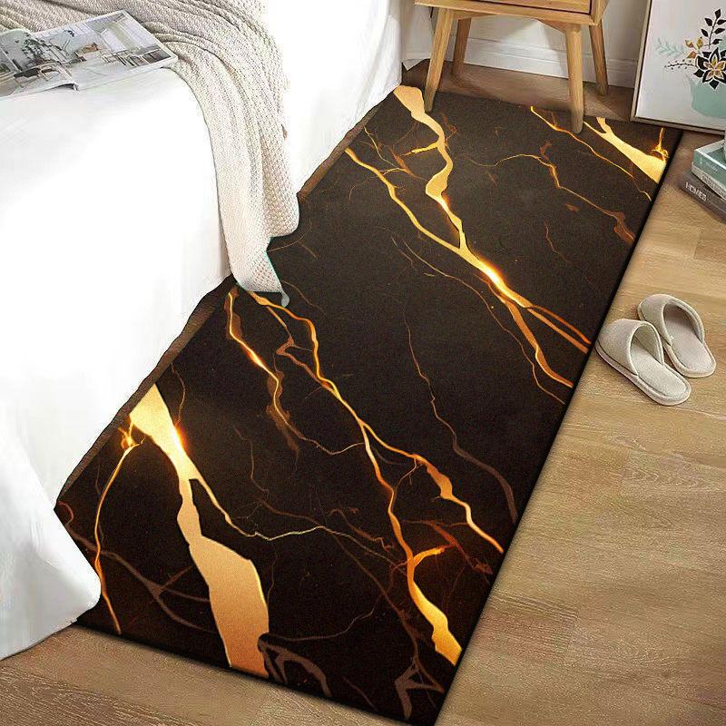 Dywanik Przyłóżkowy w Abstrakcyjnym Stylu Marmuru Dekoracja Nordycka Salon Mata Podłogowa Antypoślizgowa Dom Sypialnia Szatnia Dywaniki Możliwość Dostosowania
