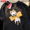 Adaptive Tape Cat Cartoon Printprint Mans Tee Clothing Cartoon Comfort Tshirt Round Neck Tshirts Retro Sxxxl Half Sleeve