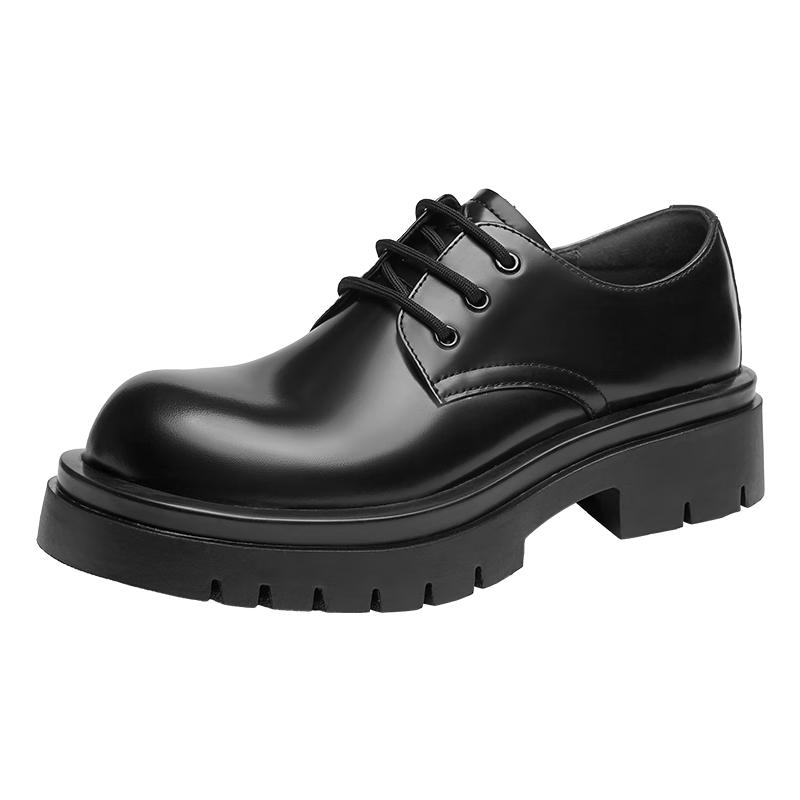 Red Dragonfly Men s Round Toe Black Leather Derby Shoes 42
