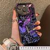 Graffiti Black and Purple Comics Are Suitable for Apple 16promax/15pro/14 Creative 13promax New XR Trendy Brand