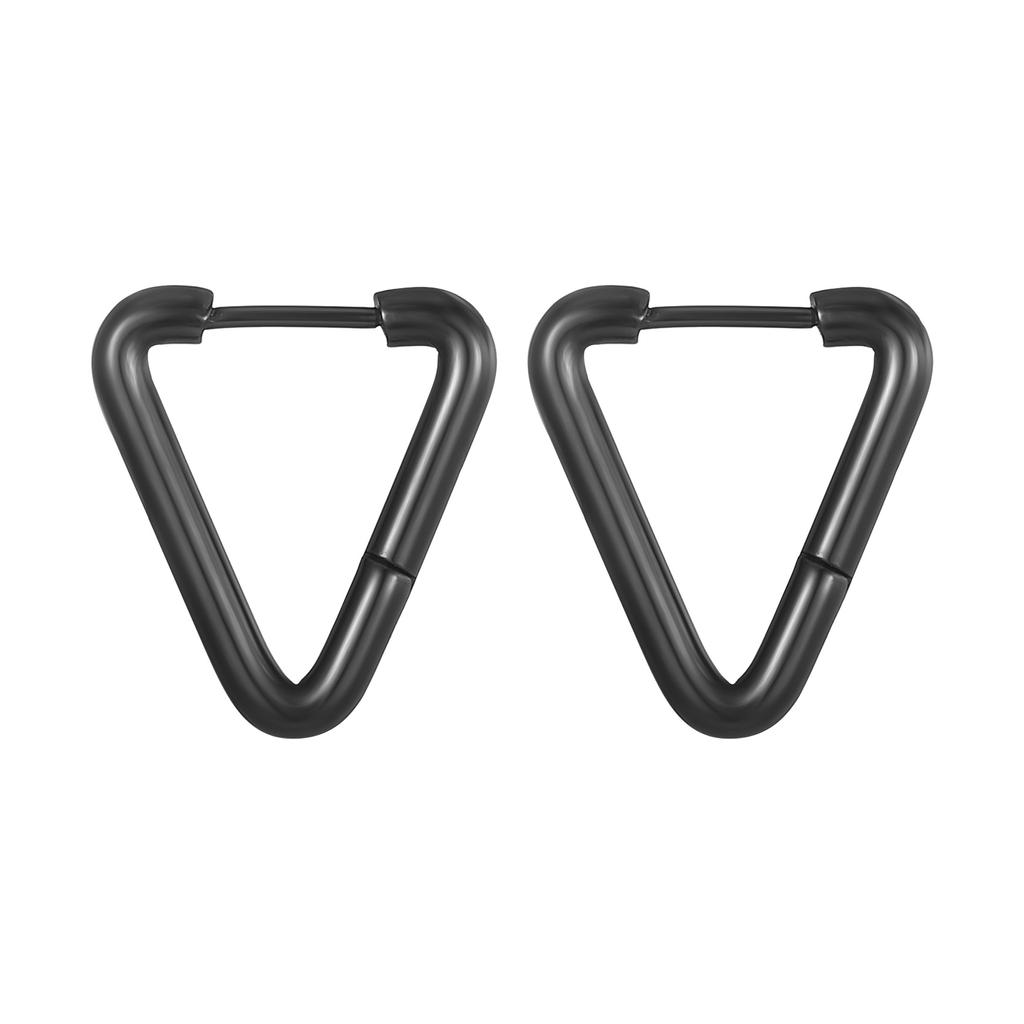 Round Wire Triangular Stainless Steel Ear Buckle Personalized Trend Unisex Titanium Steel Special-shaped Earrings