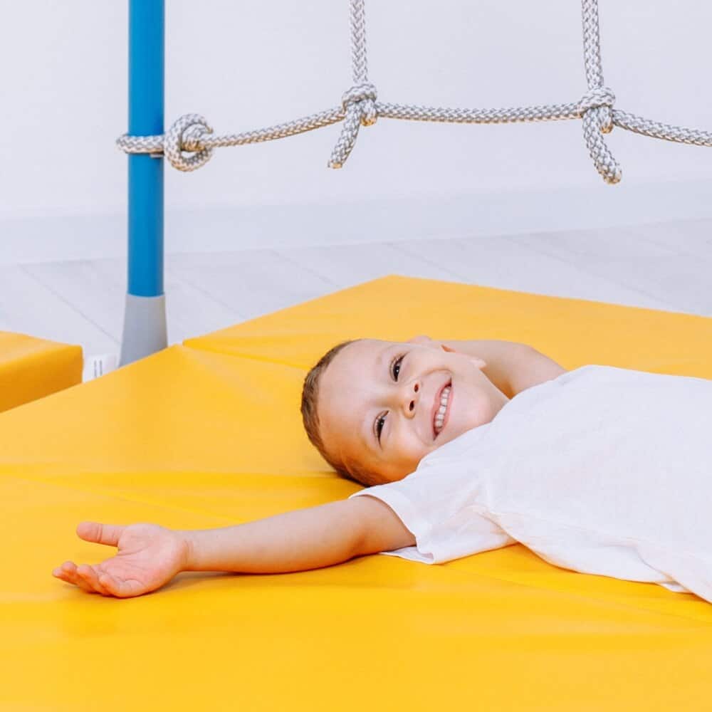 gymnastic mat Comet 150x100x10 three-piece - yellow