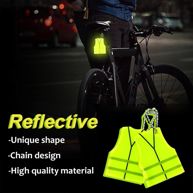 Xiaomi 20PCS/10PCS Night Double-sided Reflective Pendant, Fashion Vest Style Reflective Safety Key Chain Set for Night