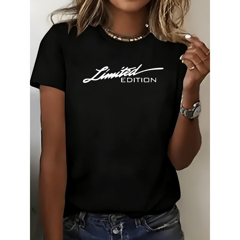 

Women s Turquoise Turquoise Blue Elegant Round Neck Short Sleeve T-Shirt - Limited Edition Cursive Lettering & Numbered Print 4XL