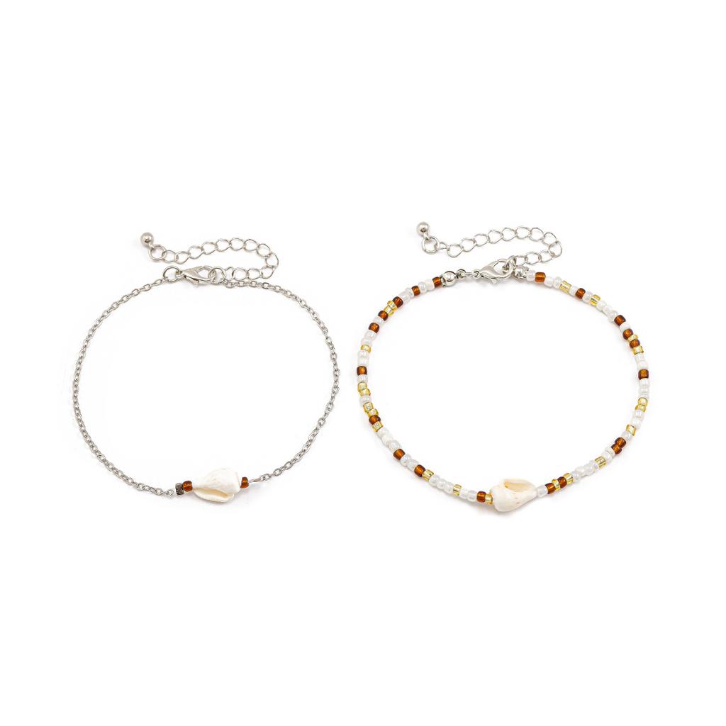 Ocean Wind Shell Starfish Beaded Anklet Foot Accessories, Beach Sequins Tassel Turtle Anklets
