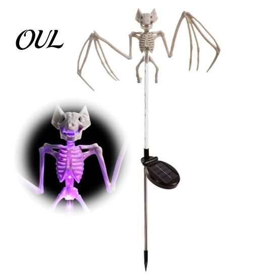 Glowing Skull Figurines for Lawn Solar Skeleton Yard Stake Light, Halloween Garden Decor Outdoor Lights with Cloak, Waterproof Lamp Haunted