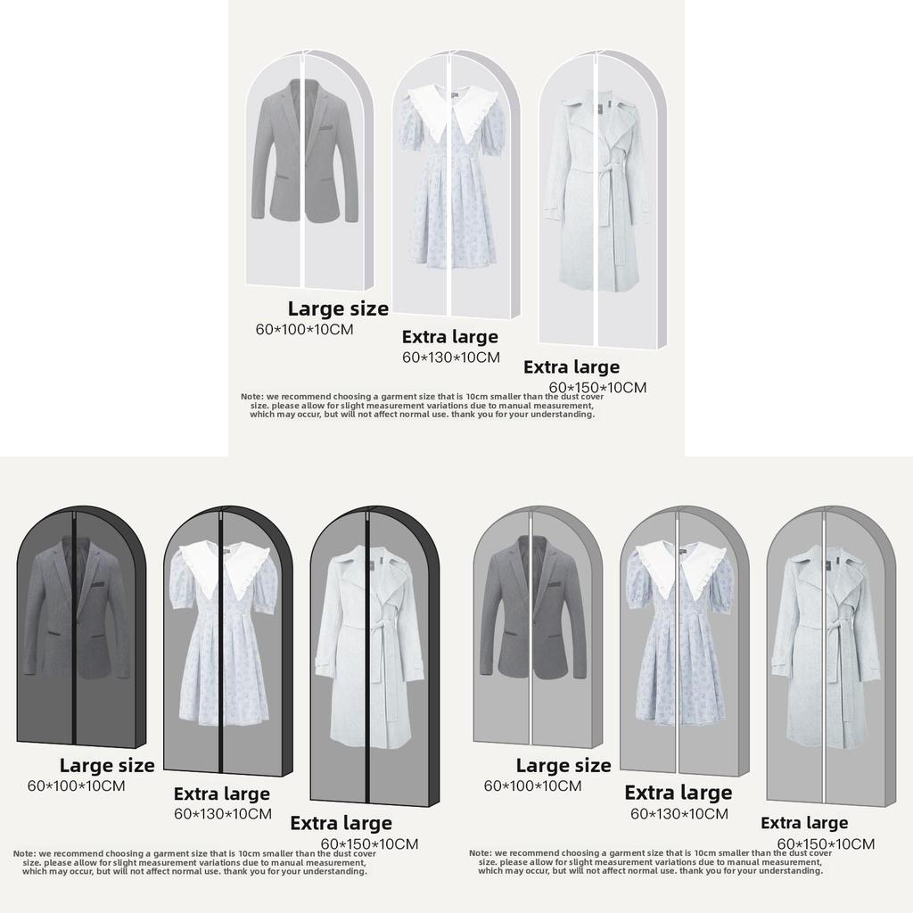 Minimalist Waterproof Garment Dust Cover With Transparent Pvc For Wardrobe Storage