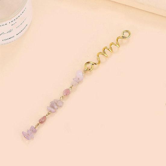 Dreadlock Beading Jewelry Ethnic Anti-slip Individual Natural Stone Vintage Style Hair Decoration Alloy Twirled Braided Hair Headgear Hair Accessory