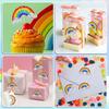 500 Pcs Rainbow Stickers Roll Laser Colored Rainbow Shape Seal Stickers Waterproof Self-Adhesive Decals For Envelope
