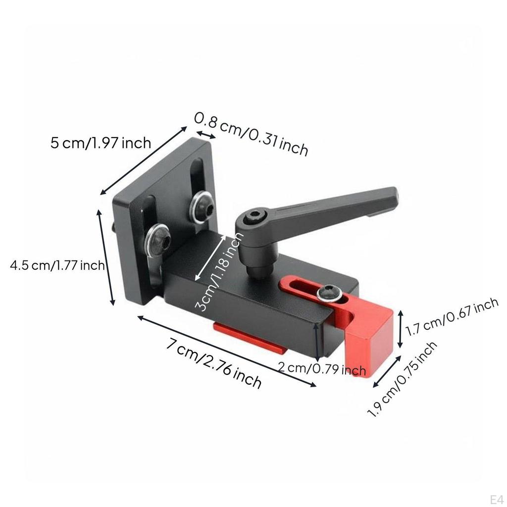 Carpentry Fence Stop Effortless Slide and Lock Adjustable Positioning Fixture Anodized Finish Miter