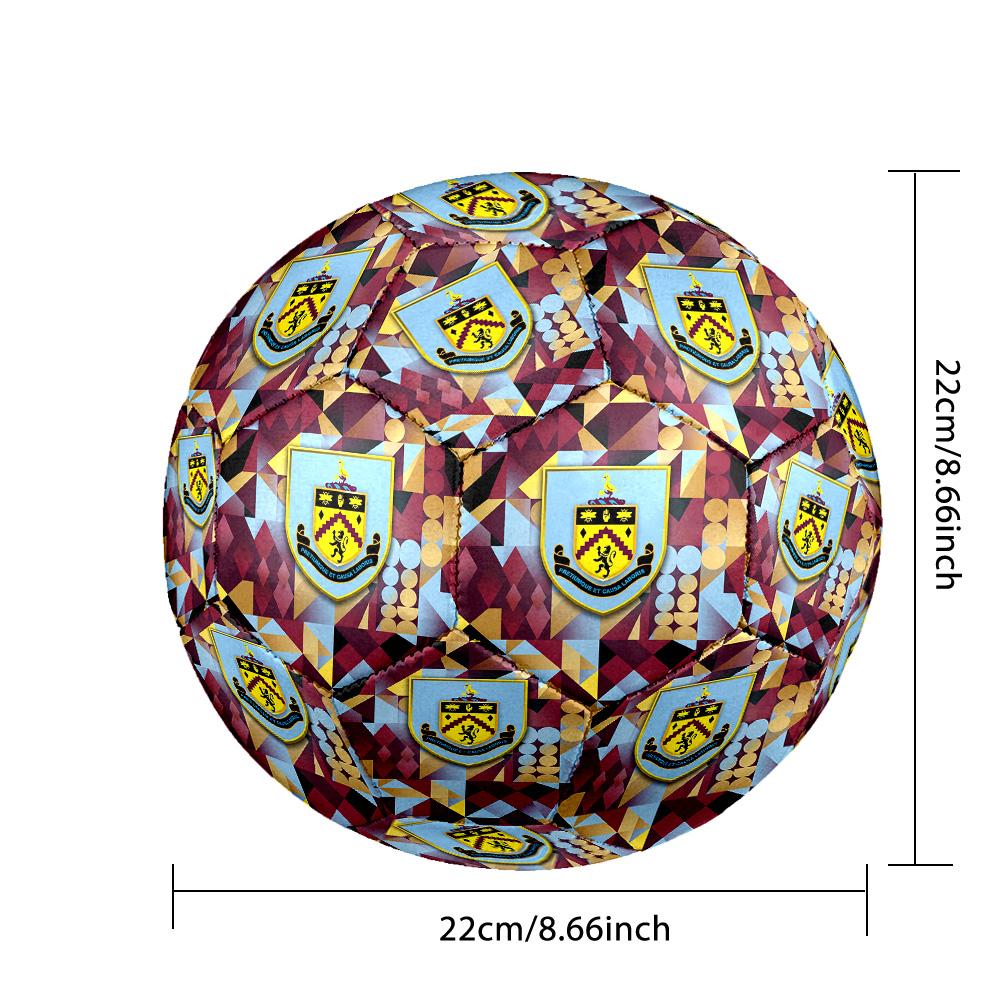 Burnley FootballPrinted Size 5 Soccer Ball, Anti Slip Adult Match Football Souvenir for Football Fans