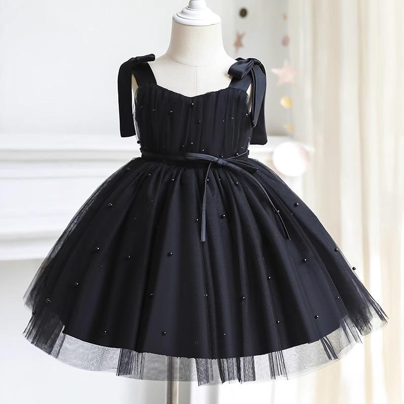 Summer Baby Girls Party Dress Kids Bow Fluffy Tutu Gown Flower Girls Blue Dresses Wedding