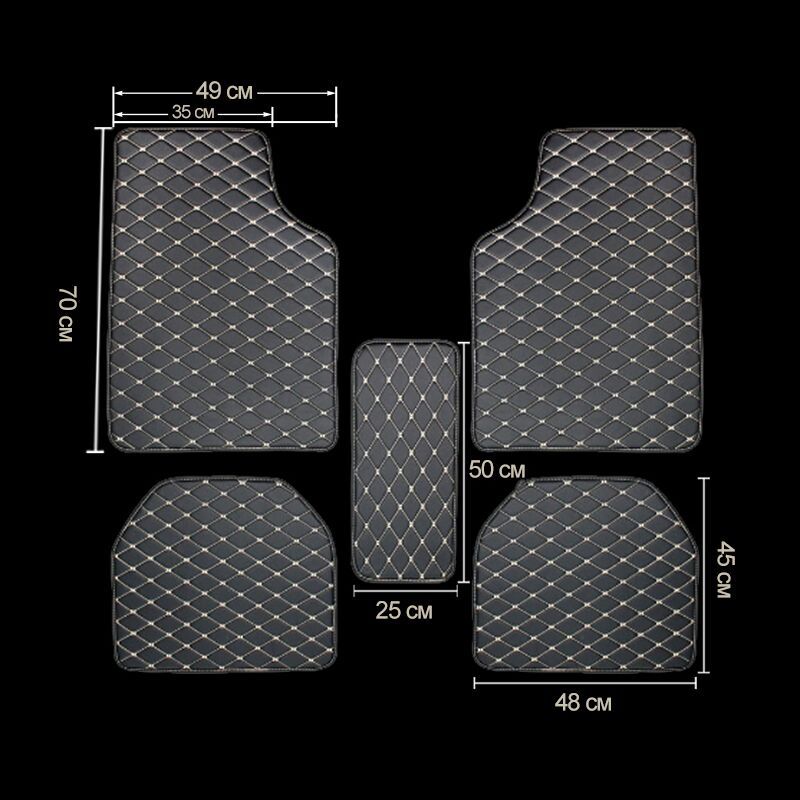 5 Pcs Waterproof Leather Car Floor Mats Universal Auto Foot Pad Protector Automobile Interior Carpet Car Accessories Interior