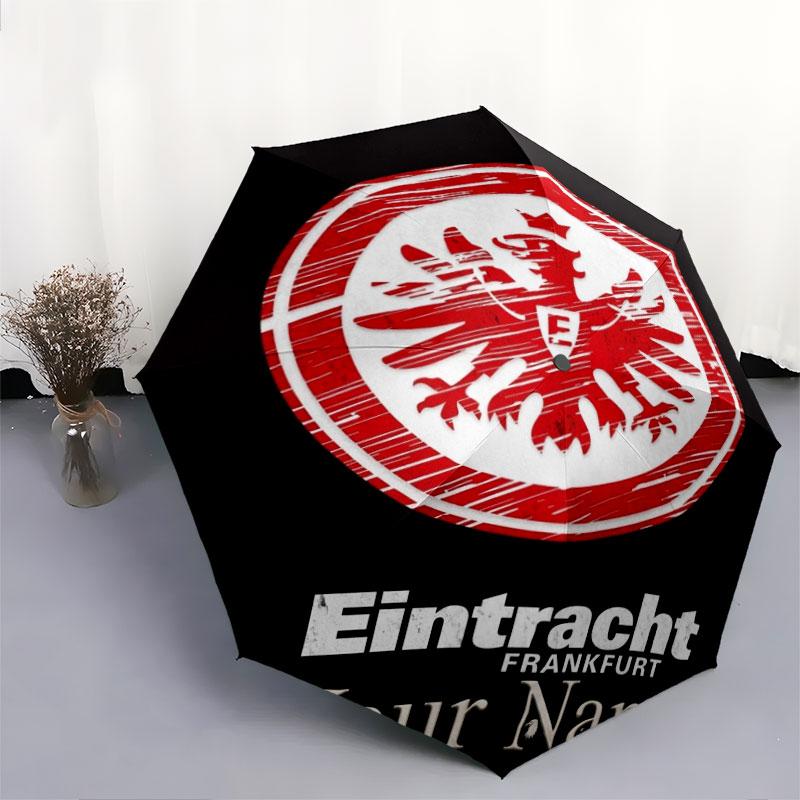 1 PC Automatic Folding Umbrella - Eintracht Frankfurt Custom Name Pattern, Portable & Foldable Design with 8 Ribs, Christmas Birthday Gifts