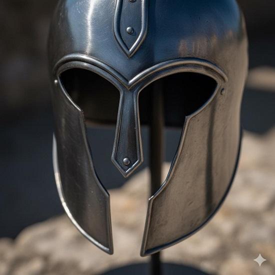 Medieval Troy Achilies Helmet Black with Horsehair Plume, Greek Corinthian Spartan Helmet, Warrior Cosplay Collectible Gift