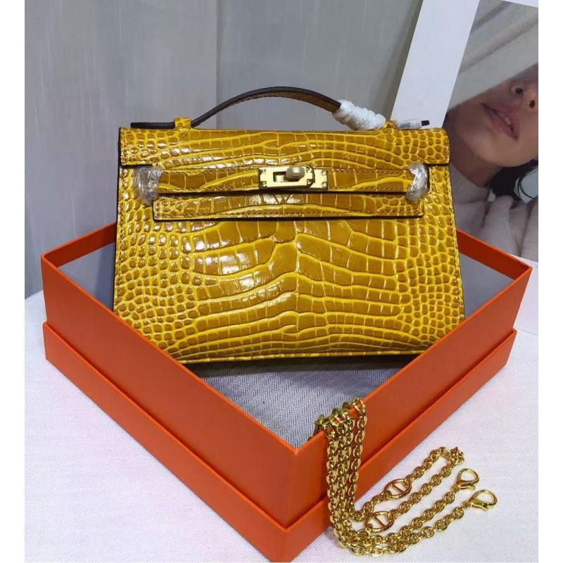 Genuine Leather Crocodile Handbag Crossbody Bag Women Small Size