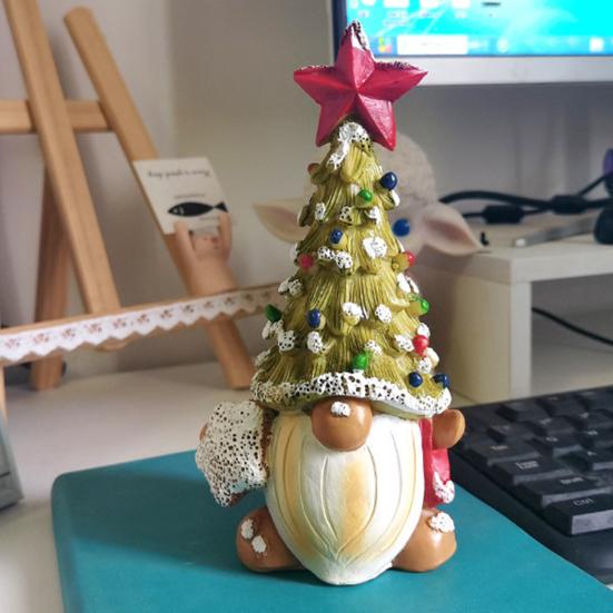 Gnome Christmas Tree Light Resin Lighted Faceless Old Man Figurines Portable