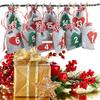 24PCS DIY Hanging Candy Gift Sacks Christmas Decoration Christmas Advent Calendar Countdown Bag