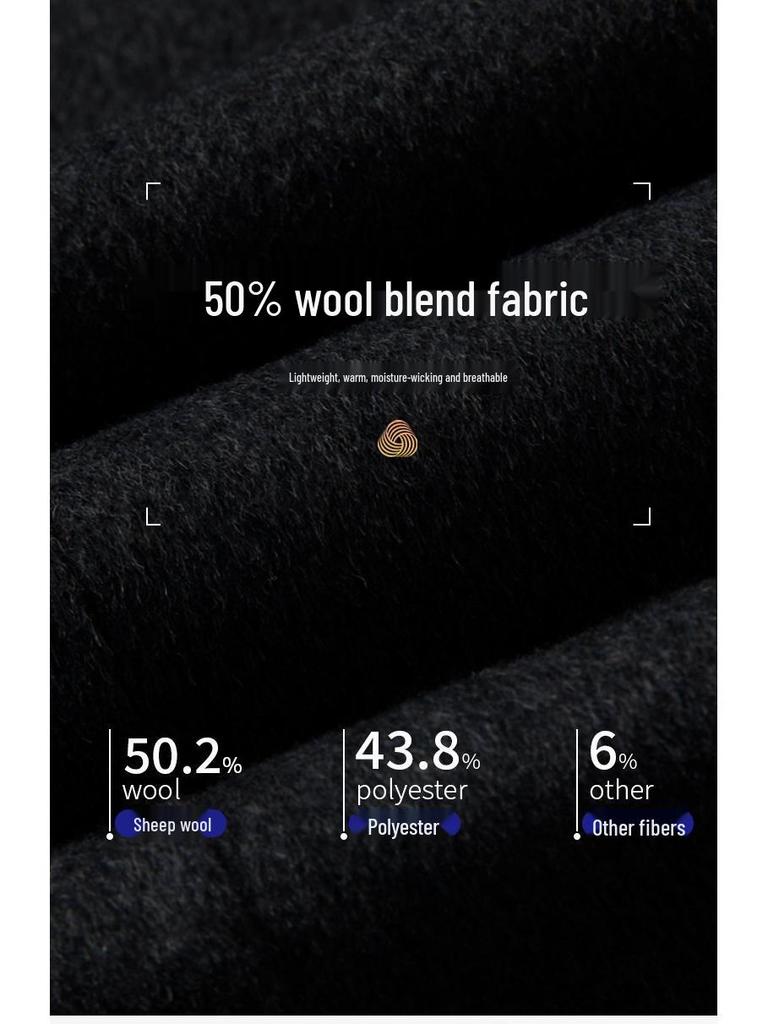 Men's Light Luxury Double-Sided Wool Coat - Short Lapel Autumn/Winter Jacket for Business Casual Wear