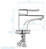 Black single-lever standing washbasin tap with click-clack stopper