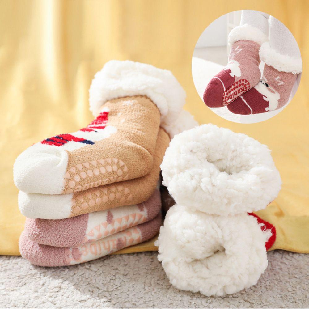 Cotton Cartoon Floor Shoes Lamb Velvet Sock Autumn Winter Socks Baby Socks Children's Floor Socks