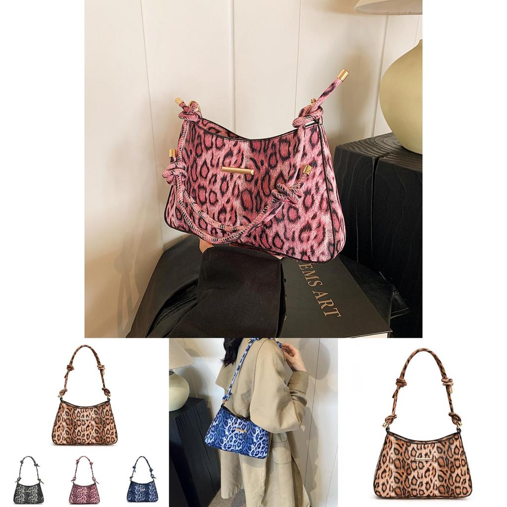 Fashionable Leopard Print Handheld Small Square Bag For Women In Chic Urban Style