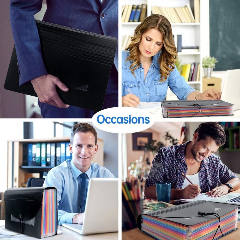 Low Prices 26 Pockets A-Z Colorful Tabs File Folders Accordion File Organizer Larger Capacity Expanding File Folder