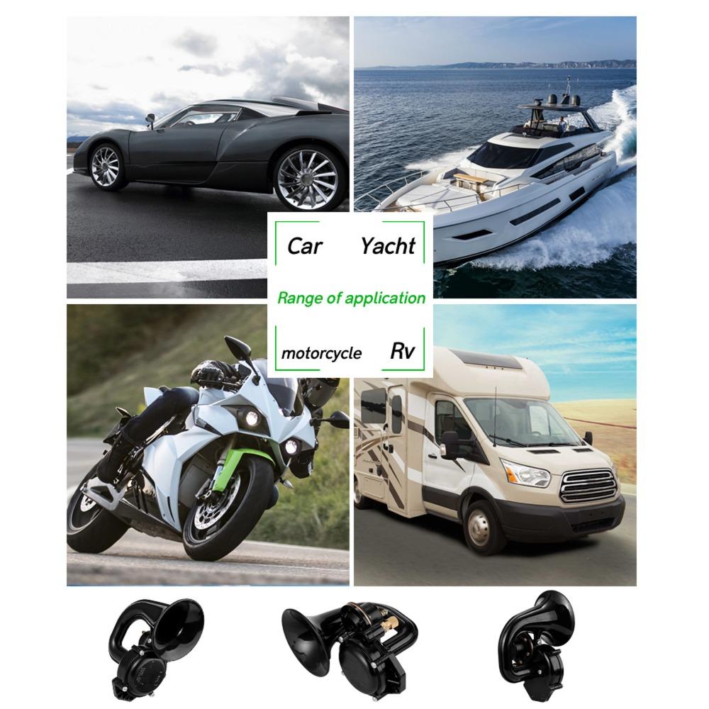 135dB Loud Air Horn Black Snail Horn Super Loud Car Horn for Trucks