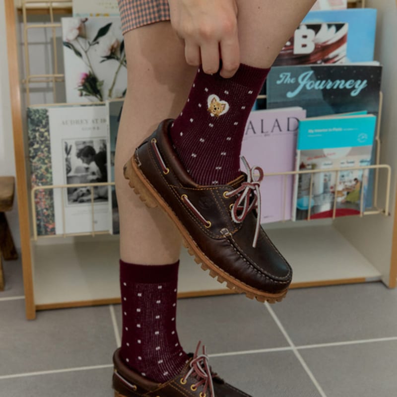 

SOCKS APPEAL dot embroidery yorkshire terrier M