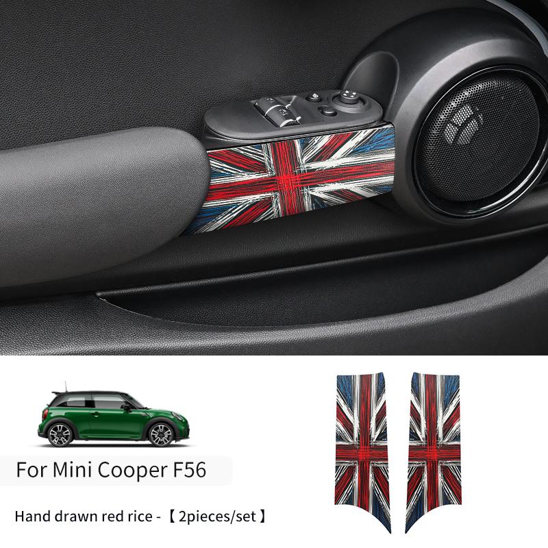Autocollant Accoudoir de Porte de Voiture Pour Mini Cooper F55 F56 Cuir PU Poignée de Porte Auto Autocollant Accessoires de Décoration Intérieure de Voiture