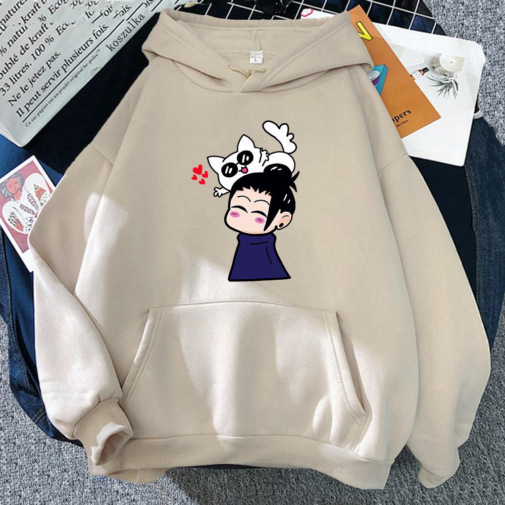 Geto Suguru a Gojo Cat in Love Anime Jujutsu Kaisen Hoodie 2023 Dámské Harajuku Mikiny Unisex Kawaii Vintage mikiny Korea