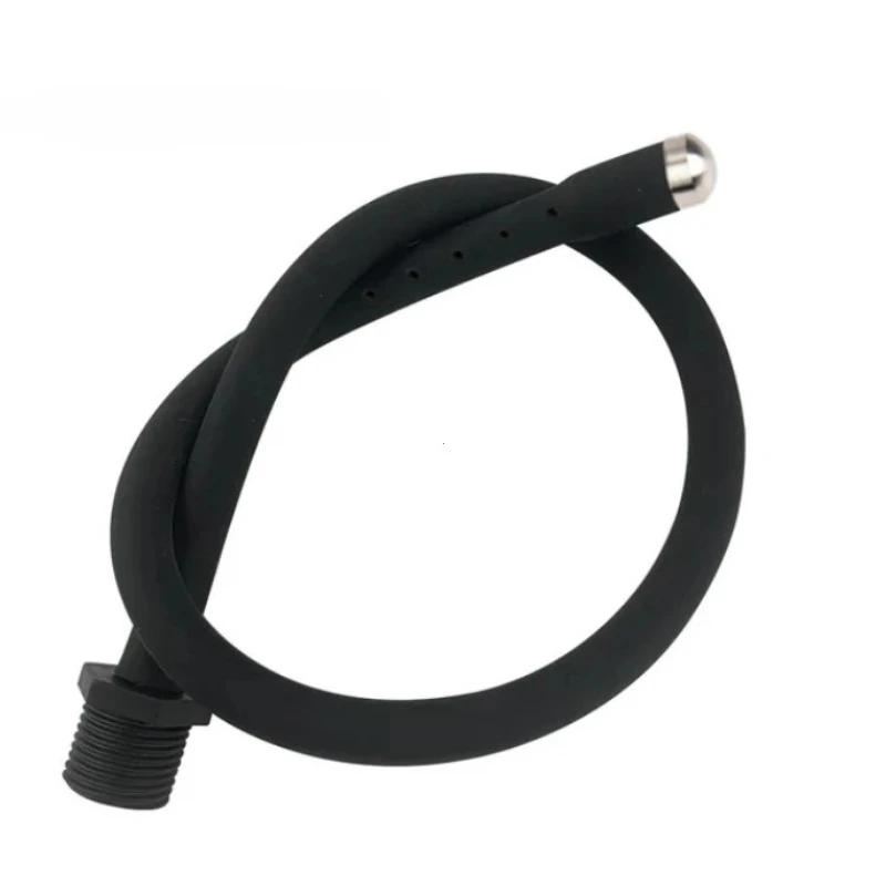 25 to 100cm Long Douche Silicone Enema Syringe 5 Holes Anal Enema Shower Cleaning Head Anal Beads Butt Plug Nozzle Tip Gay