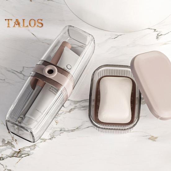Travel Soap Case with Toothbrush Box Leakproof Easy To Clean Bathroom Soap Container with Lid Portable Bar Soap Holder