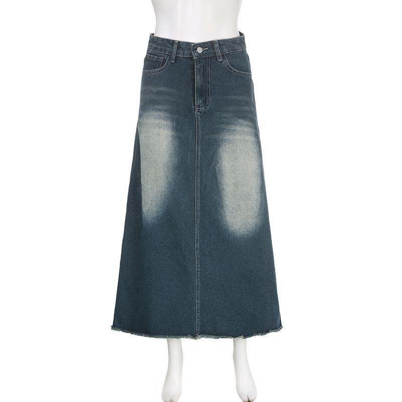 Retro Denim A-Linienrock im Hongkong-Stil für Damen - Frühjahr/Sommer-Kollektion