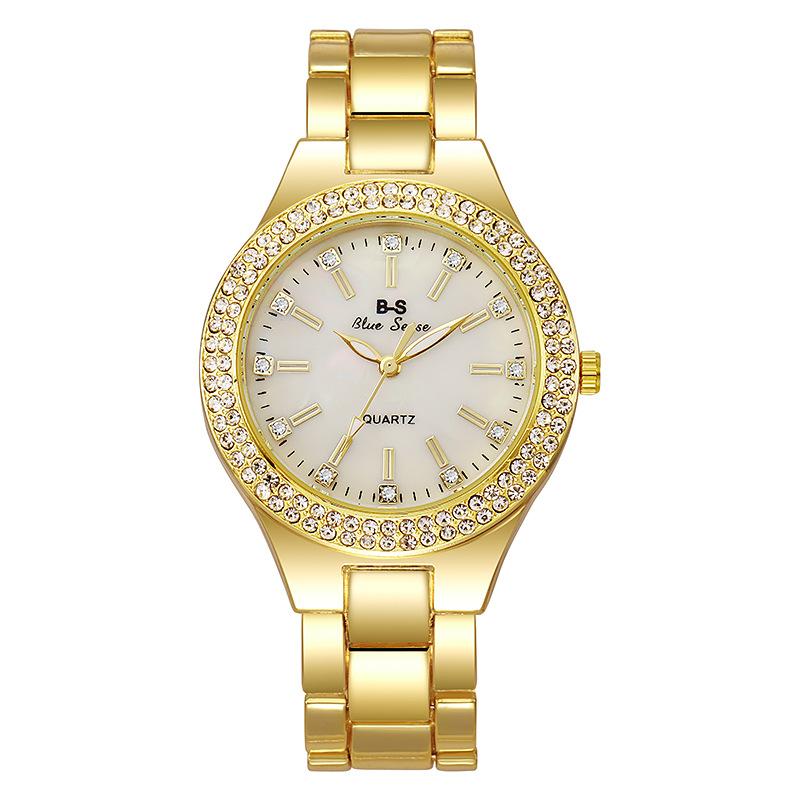

Diamond-set Fashion Temperament Versatile Alloy Steel Belt Quartz Women s Watch золотий