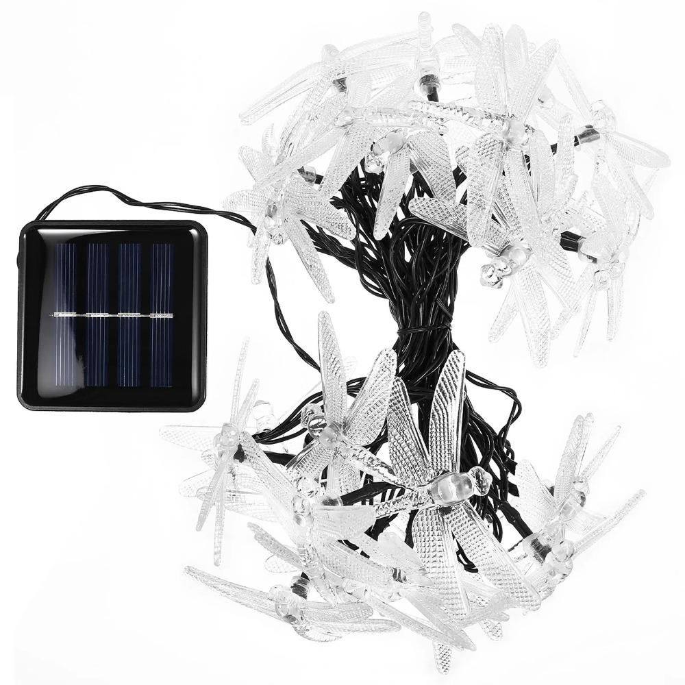 Dragonfly LED Solar String Lights Waterproof Colorful Decorative Lamp Outdoor Garden Balcony Patio Night Landscape Lighting