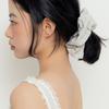 Geegee Stripe Shirt Hair Scrunchie - Ivory