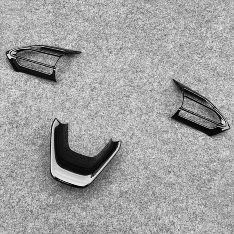 A87Q-for Toyota Yaris Cross   ABS Bright Black Car Interior Steering Wheel Cover Trim Moldings Car Styling