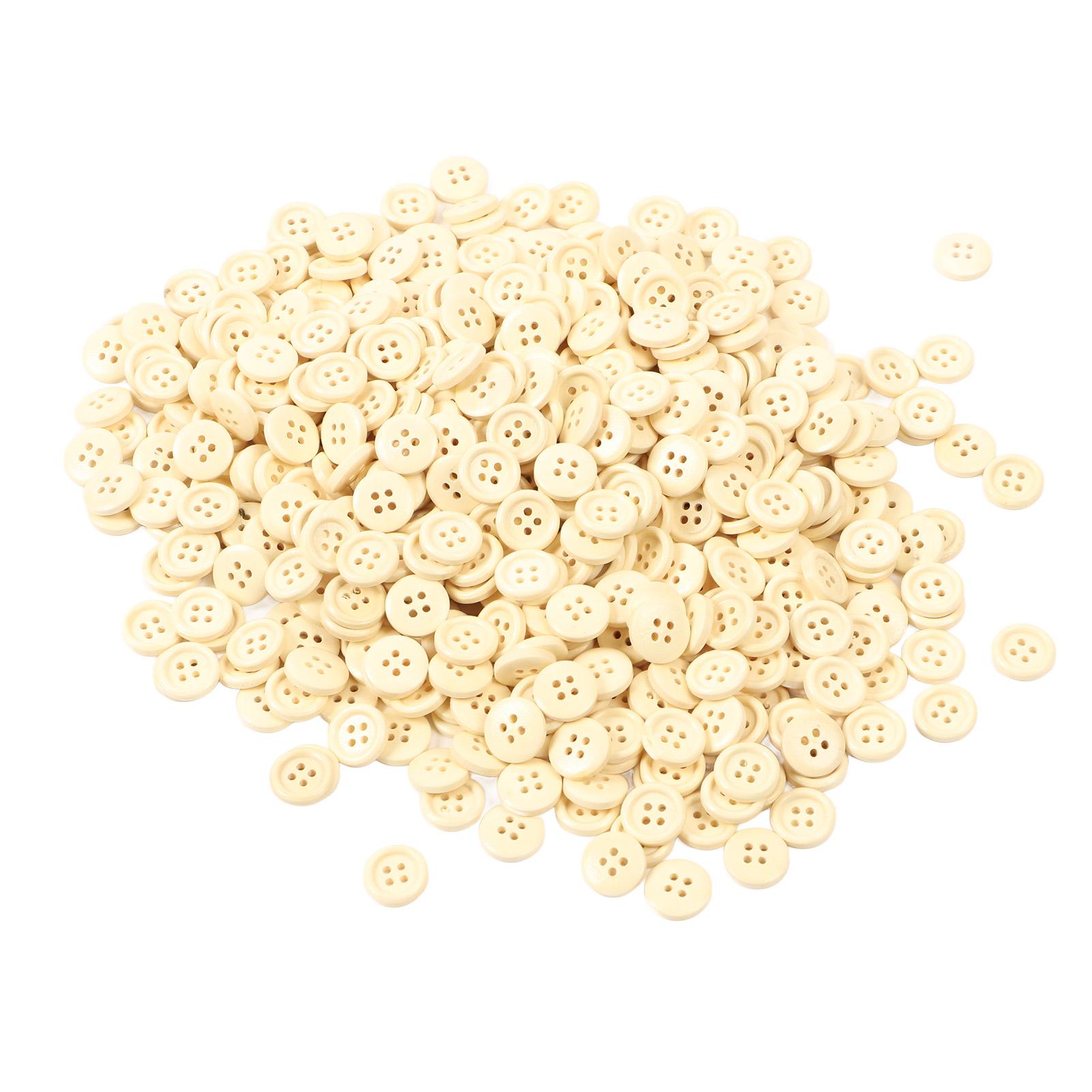 

1000pcs Wooden Buttons 15MM Round Wooden Buttons 4 Holes Small Wood Buttons for Sewing Clothes