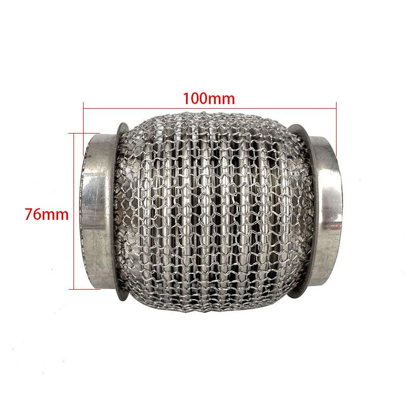 Stainless Steel SUS304 Exhaust Flex Pipes Tube Flex Coupler With Interlock Super Flexible  63*150mm 76*150mm 63x100mm 76x100mm