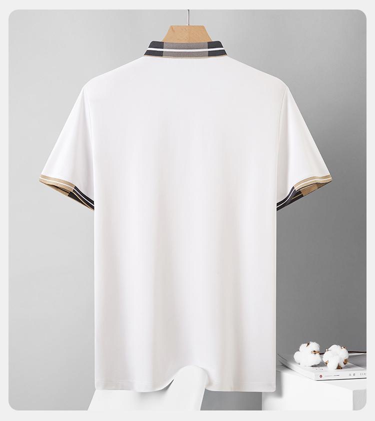 [Simple Splicing Style] Summer Business and Leisure Color Blocked Polo Shirt Men's Short-sleeved T-shirt Collar