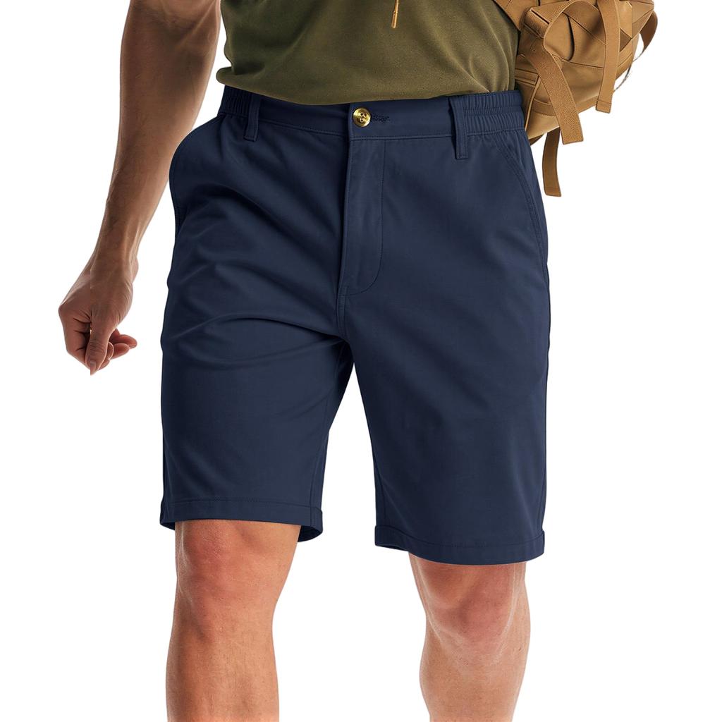 Men's Golf Dress Shorts Work Flat Front Shorts For Men With 3 Pockets Quick Dry