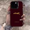 Custodia per Telefono con Fantasia Leopardo Rosso Vino e Texture Opaca Per iPhone 17 16 15 14 13 12 11 Pro Max 16E Plus XS XR XS Max Cover