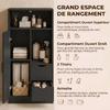 Bathroom Cabinet Narrow Storage Cabinet With 2 Drawers Open Compartments 50x25x100cm Black