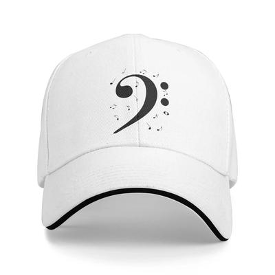 Bass Clef Music Logo Sun Baseball Cap Musical Style FA Spring Fashion Trucker Hat For Men Women Hiking Fishing Baseball Caps