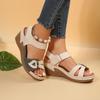 Fashion Women's Wedges Sandals 2024 Summer New Fashionable Open Toed Platform Ladies Shoes Soft and Comfortable Retro Roman Sandal